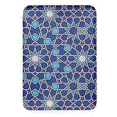 Islamic Ornament Texture, Texture With Stars, Blue Ornament Texture Rectangular Glass Fridge Magnet (4 Pack) by nateshop