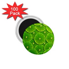 Lime Textures Macro, Tropical Fruits, Citrus Fruits, Green Lemon Texture 1 75  Magnets (100 Pack)  by nateshop