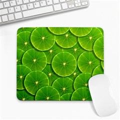 Lime Textures Macro, Tropical Fruits, Citrus Fruits, Green Lemon Texture Large Mousepad by nateshop