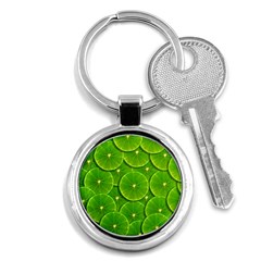 Lime Textures Macro, Tropical Fruits, Citrus Fruits, Green Lemon Texture Key Chain (round) by nateshop