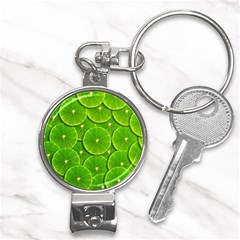 Lime Textures Macro, Tropical Fruits, Citrus Fruits, Green Lemon Texture Nail Clippers Key Chain by nateshop