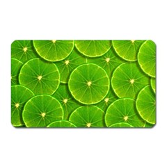 Lime Textures Macro, Tropical Fruits, Citrus Fruits, Green Lemon Texture Magnet (rectangular) by nateshop