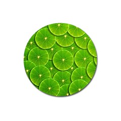 Lime Textures Macro, Tropical Fruits, Citrus Fruits, Green Lemon Texture Magnet 3  (round) by nateshop