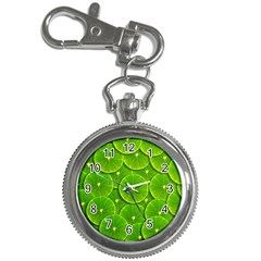 Lime Textures Macro, Tropical Fruits, Citrus Fruits, Green Lemon Texture Key Chain Watches by nateshop