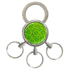 Lime Textures Macro, Tropical Fruits, Citrus Fruits, Green Lemon Texture 3-ring Key Chain by nateshop