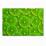 Lime Textures Macro, Tropical Fruits, Citrus Fruits, Green Lemon Texture Postcard 4 x 6  (Pkg of 10) Front