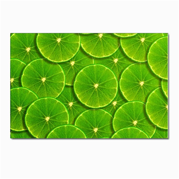 Lime Textures Macro, Tropical Fruits, Citrus Fruits, Green Lemon Texture Postcard 4 x 6  (Pkg of 10)