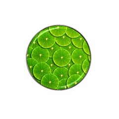 Lime Textures Macro, Tropical Fruits, Citrus Fruits, Green Lemon Texture Hat Clip Ball Marker by nateshop