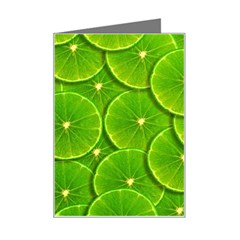 Lime Textures Macro, Tropical Fruits, Citrus Fruits, Green Lemon Texture Mini Greeting Card by nateshop