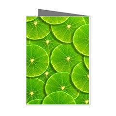 Lime Textures Macro, Tropical Fruits, Citrus Fruits, Green Lemon Texture Mini Greeting Cards (pkg Of 8) by nateshop