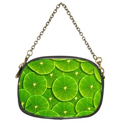 Lime Textures Macro, Tropical Fruits, Citrus Fruits, Green Lemon Texture Chain Purse (two Sides) by nateshop