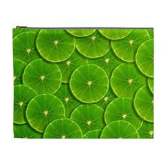 Lime Textures Macro, Tropical Fruits, Citrus Fruits, Green Lemon Texture Cosmetic Bag (xl) by nateshop