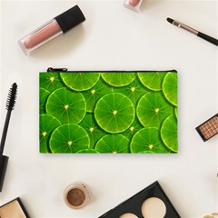 Lime Textures Macro, Tropical Fruits, Citrus Fruits, Green Lemon Texture Cosmetic Bag (small) by nateshop