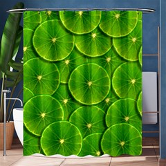 Lime Textures Macro, Tropical Fruits, Citrus Fruits, Green Lemon Texture Shower Curtain 60  X 72  (medium)  by nateshop