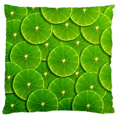 Lime Textures Macro, Tropical Fruits, Citrus Fruits, Green Lemon Texture Standard Premium Plush Fleece Cushion Case (one Side) by nateshop