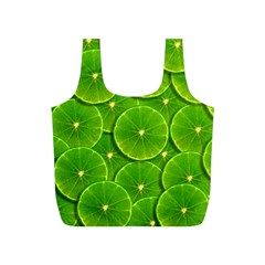 Lime Textures Macro, Tropical Fruits, Citrus Fruits, Green Lemon Texture Full Print Recycle Bag (s) by nateshop