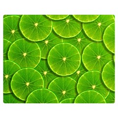 Lime Textures Macro, Tropical Fruits, Citrus Fruits, Green Lemon Texture Two Sides Premium Plush Fleece Blanket (teen Size) by nateshop