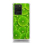 Lime Textures Macro, Tropical Fruits, Citrus Fruits, Green Lemon Texture Samsung Galaxy S20 Ultra 6.9 Inch TPU UV Case Front