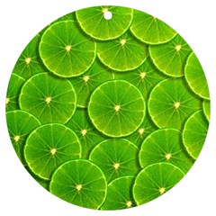 Lime Textures Macro, Tropical Fruits, Citrus Fruits, Green Lemon Texture Uv Print Acrylic Ornament Round by nateshop