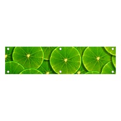 Lime Textures Macro, Tropical Fruits, Citrus Fruits, Green Lemon Texture Banner And Sign 4  X 1  by nateshop