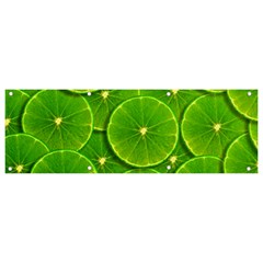 Lime Textures Macro, Tropical Fruits, Citrus Fruits, Green Lemon Texture Banner And Sign 9  X 3  by nateshop