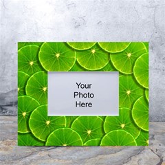 Lime Textures Macro, Tropical Fruits, Citrus Fruits, Green Lemon Texture White Tabletop Photo Frame 4 x6  by nateshop