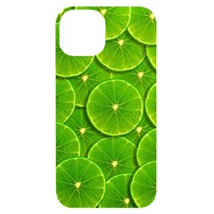 Lime Textures Macro, Tropical Fruits, Citrus Fruits, Green Lemon Texture Iphone 14 Black Uv Print Case by nateshop