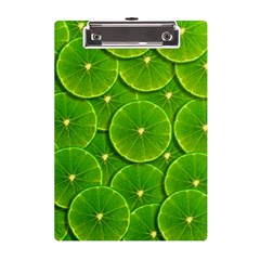 Lime Textures Macro, Tropical Fruits, Citrus Fruits, Green Lemon Texture A5 Acrylic Clipboard by nateshop