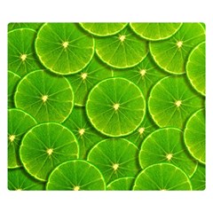 Lime Textures Macro, Tropical Fruits, Citrus Fruits, Green Lemon Texture Premium Plush Fleece Blanket (small) by nateshop