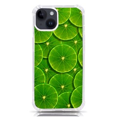 Lime Textures Macro, Tropical Fruits, Citrus Fruits, Green Lemon Texture Iphone 14 Tpu Uv Print Case by nateshop