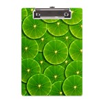 Lime Textures Macro, Tropical Fruits, Citrus Fruits, Green Lemon Texture A5 Acrylic Clipboard Front