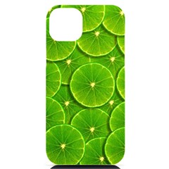 Lime Textures Macro, Tropical Fruits, Citrus Fruits, Green Lemon Texture Iphone 14 Plus Black Uv Print Case by nateshop