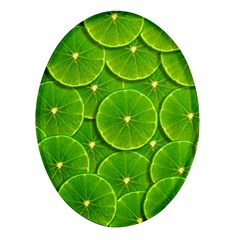 Lime Textures Macro, Tropical Fruits, Citrus Fruits, Green Lemon Texture Oval Glass Fridge Magnet (4 Pack) by nateshop