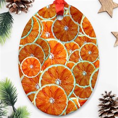 Oranges Patterns Tropical Fruits, Citrus Fruits Ornament (oval) by nateshop