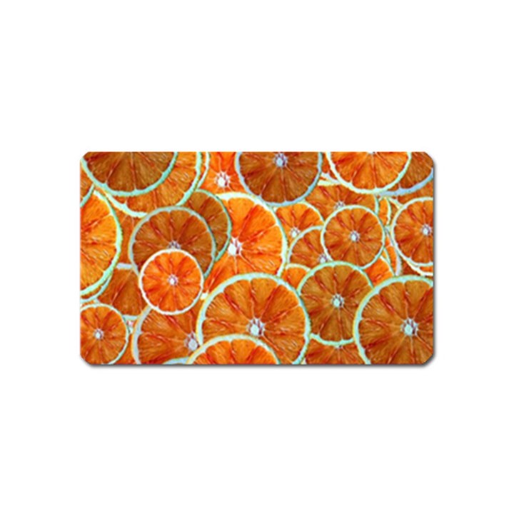 Oranges Patterns Tropical Fruits, Citrus Fruits Magnet (Name Card)