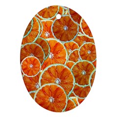 Oranges Patterns Tropical Fruits, Citrus Fruits Oval Ornament (two Sides) by nateshop