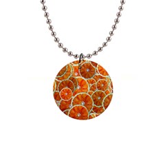 Oranges Patterns Tropical Fruits, Citrus Fruits 1  Button Necklace by nateshop