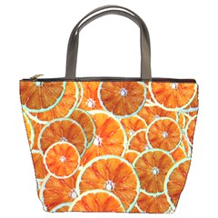 Oranges Patterns Tropical Fruits, Citrus Fruits Bucket Bag by nateshop