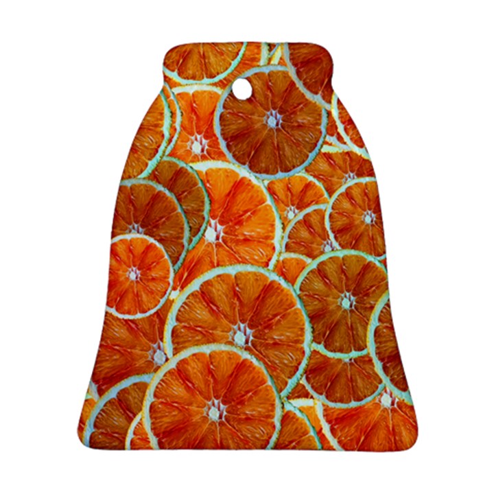 Oranges Patterns Tropical Fruits, Citrus Fruits Bell Ornament (Two Sides)