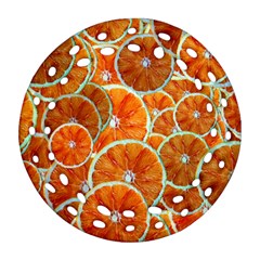 Oranges Patterns Tropical Fruits, Citrus Fruits Ornament (round Filigree) by nateshop