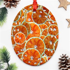 Oranges Patterns Tropical Fruits, Citrus Fruits Ornament (oval Filigree) by nateshop