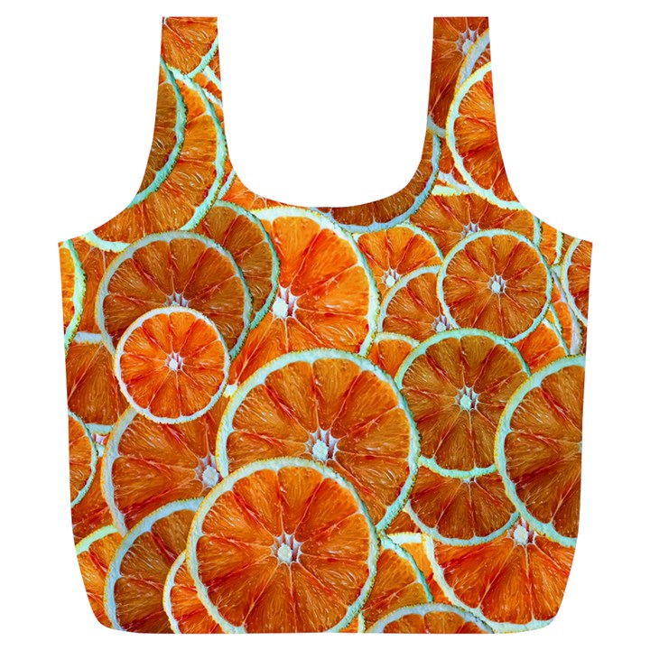 Oranges Patterns Tropical Fruits, Citrus Fruits Full Print Recycle Bag (XL)