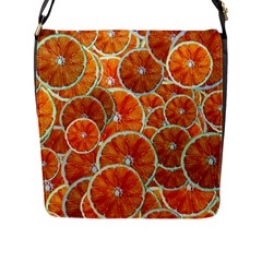 Oranges Patterns Tropical Fruits, Citrus Fruits Flap Closure Messenger Bag (l) by nateshop