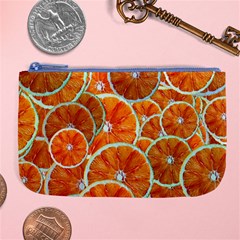 Oranges Patterns Tropical Fruits, Citrus Fruits Large Coin Purse by nateshop