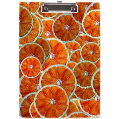 Oranges Patterns Tropical Fruits, Citrus Fruits A4 Acrylic Clipboard by nateshop