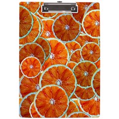 Oranges Patterns Tropical Fruits, Citrus Fruits A4 Acrylic Clipboard by nateshop