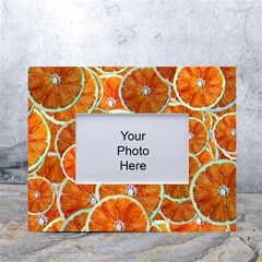 Oranges Patterns Tropical Fruits, Citrus Fruits White Tabletop Photo Frame 4 x6  by nateshop