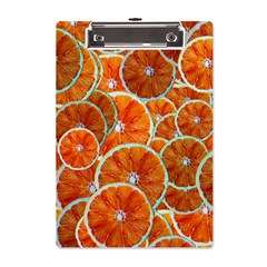 Oranges Patterns Tropical Fruits, Citrus Fruits A5 Acrylic Clipboard by nateshop