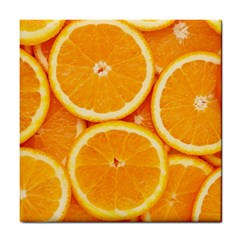 Oranges Textures, Close-up, Tropical Fruits, Citrus Fruits, Fruits Tile Coaster by nateshop