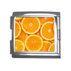 Oranges Textures, Close-up, Tropical Fruits, Citrus Fruits, Fruits Mega Link Italian Charm (18mm) by nateshop